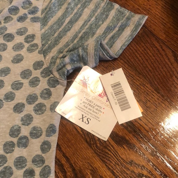 Gray and Blue Lularoe Classic T Size XS NWT - Picture 2 of 5